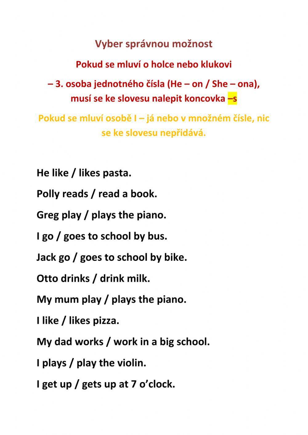 Present simple - 3rd person singular