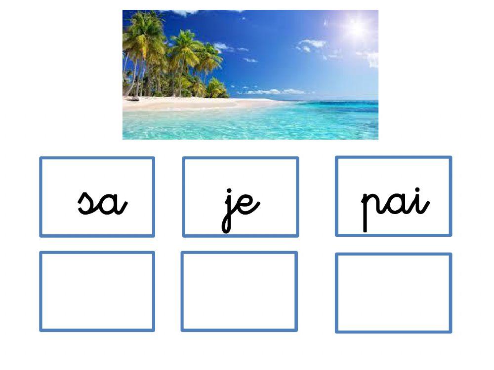 ORDENAR LAS SÍLABAS