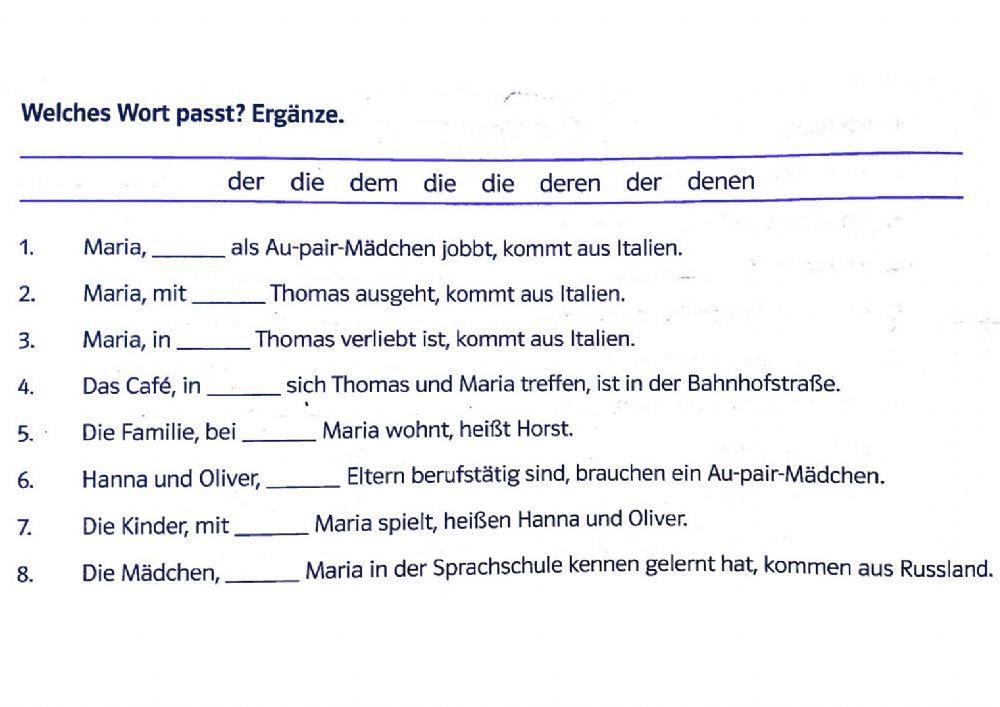 Kontrollarbeit 10. Klasse II Semester