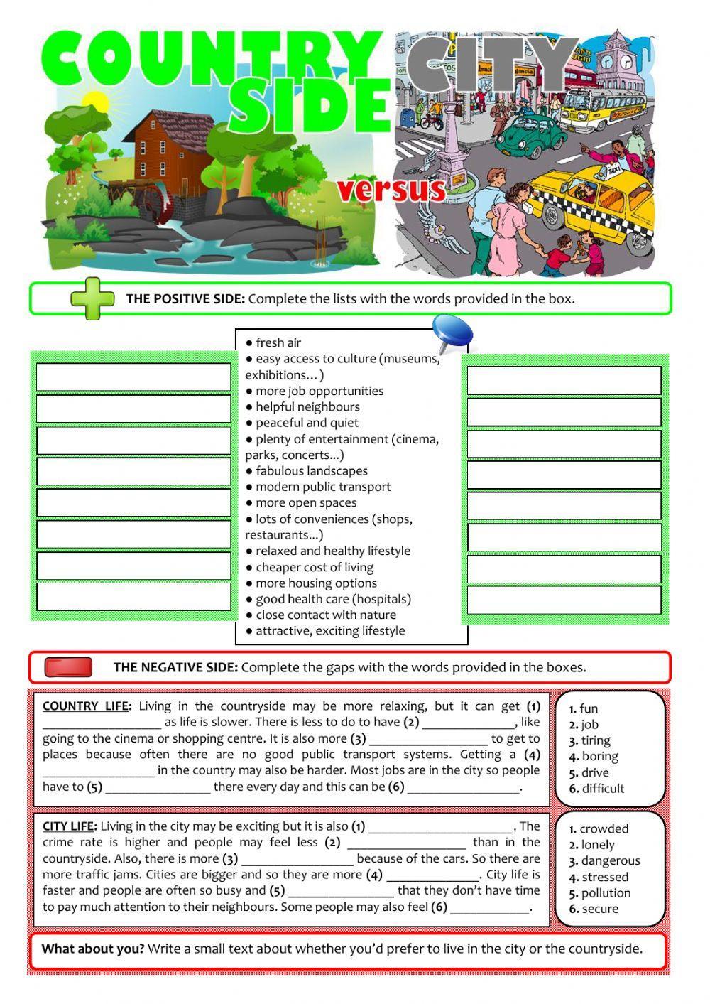 Country side versus city