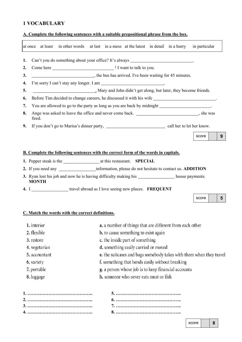 Traveller B1, Modul 6 Test