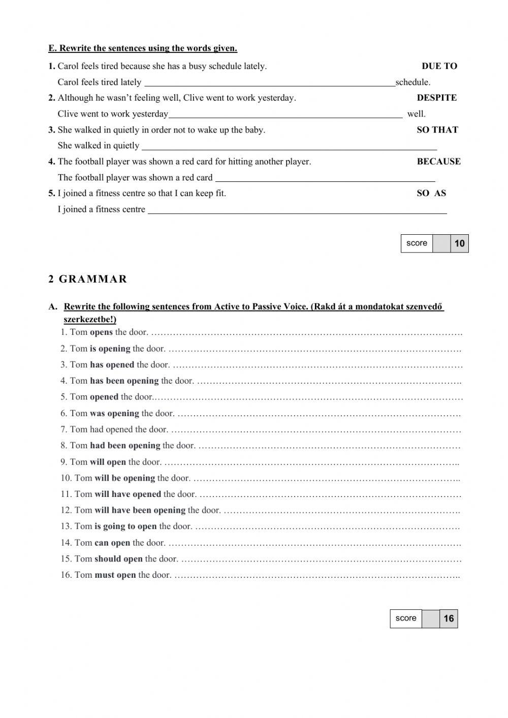 Traveller B1, Modul 6 Test