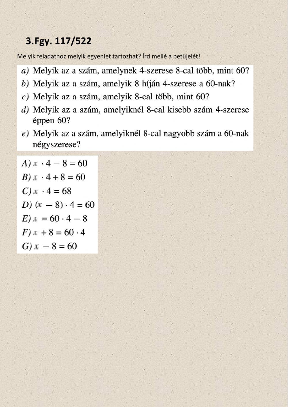 Egyenletek lebontogatással