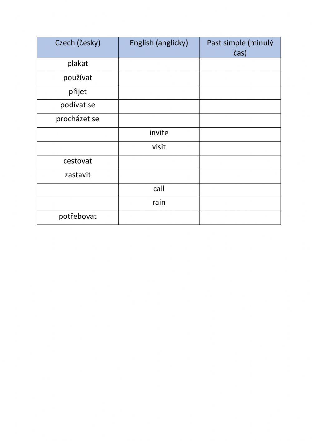 Past simple - regular verbs