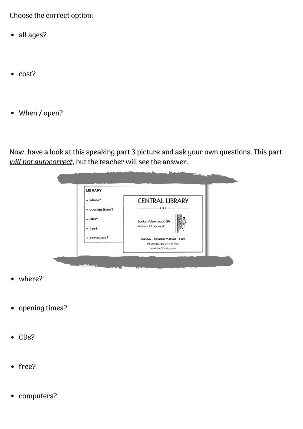 KET - Speaking part 3 KET - Speaking part 3