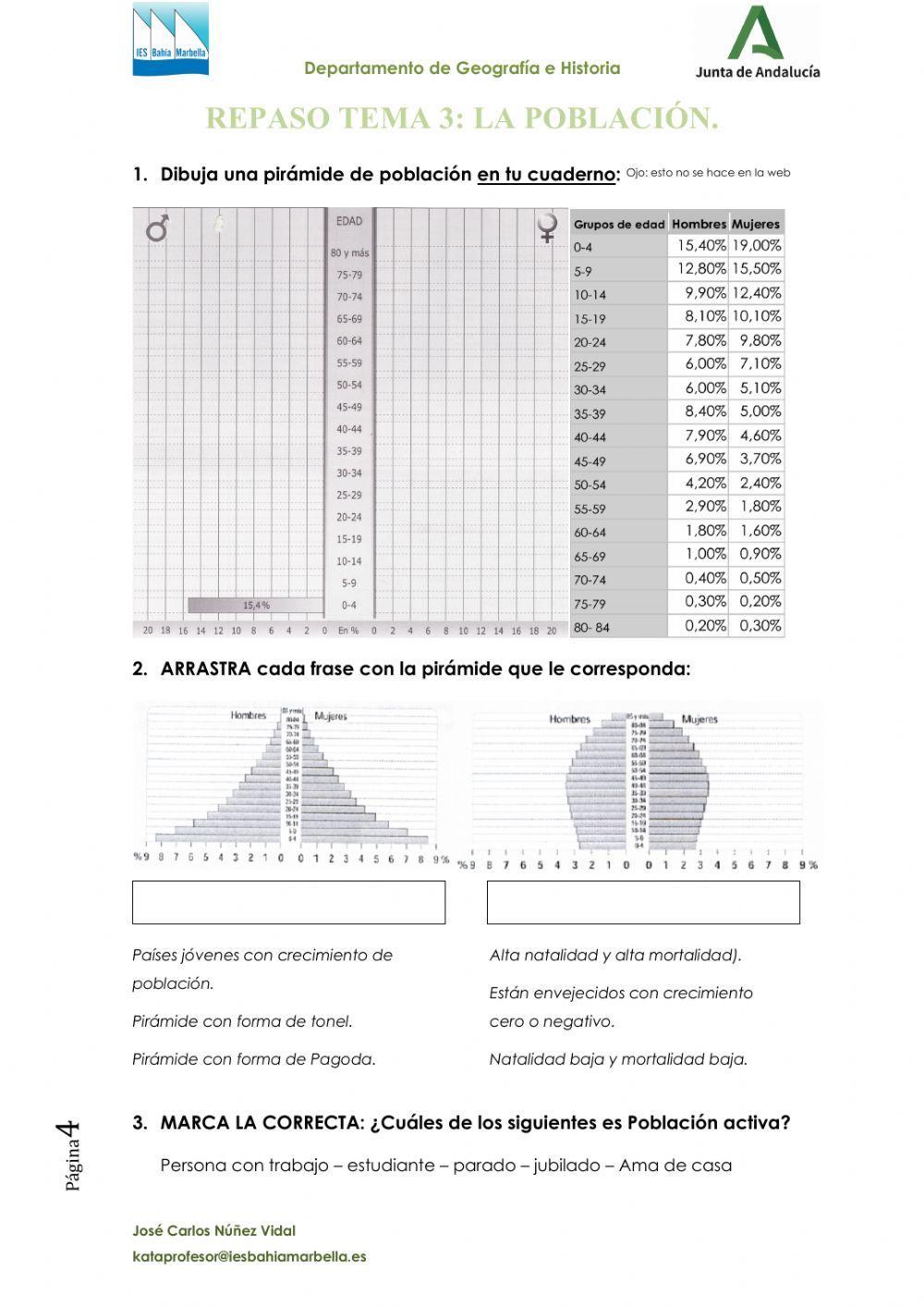 Repaso Unidad 3 La Población