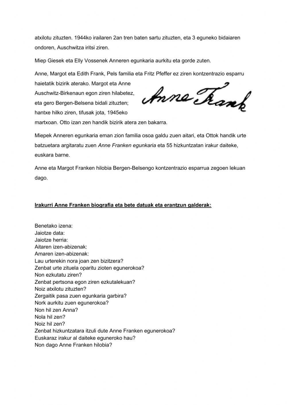 Anna Franken biografia