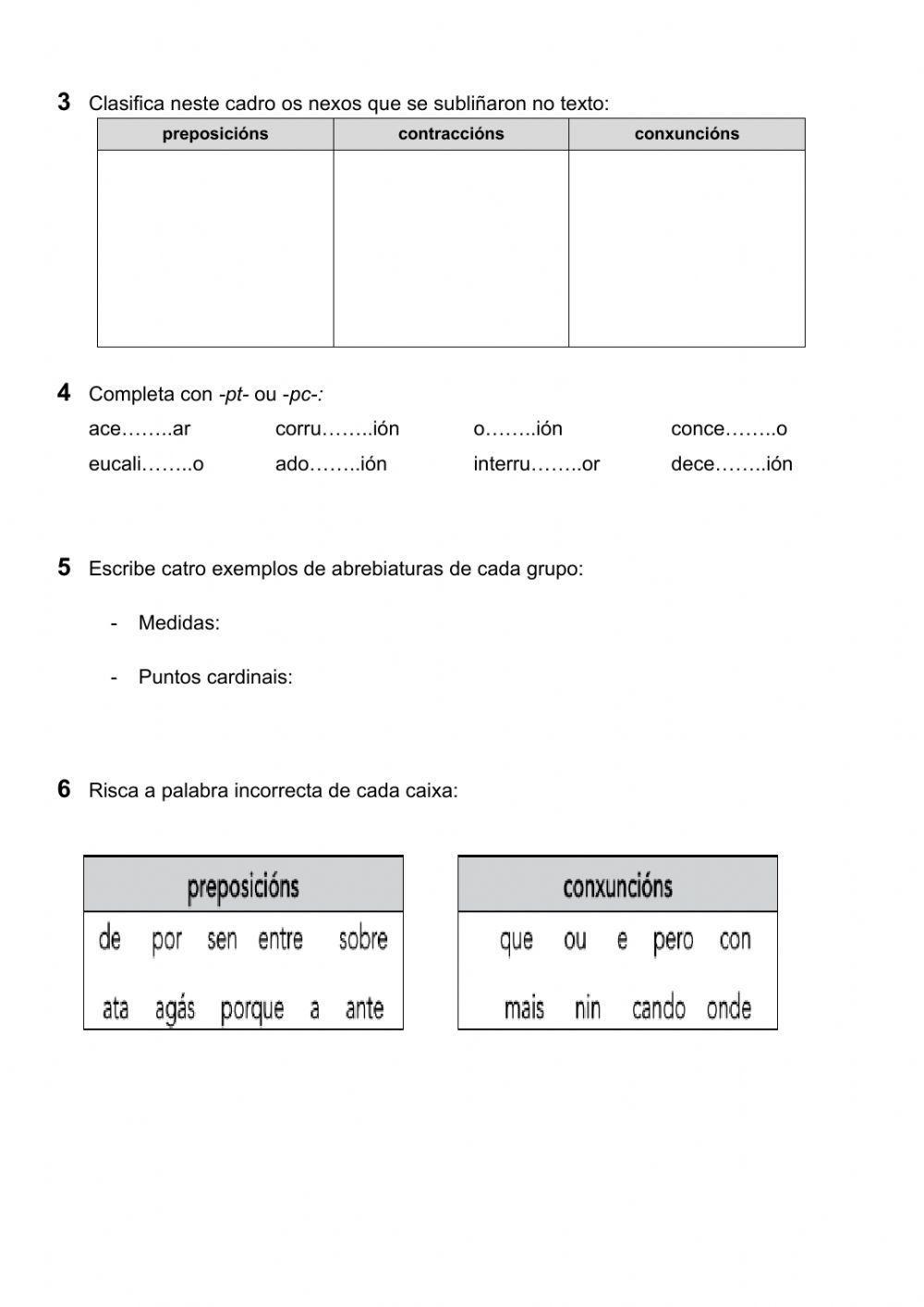 Autoavaliación lingua tema 9