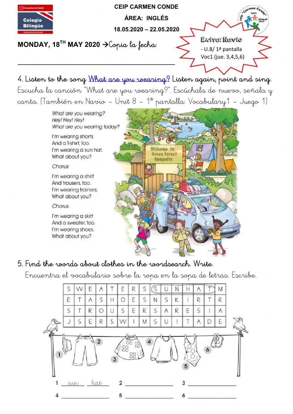 English - Lunes 18.05