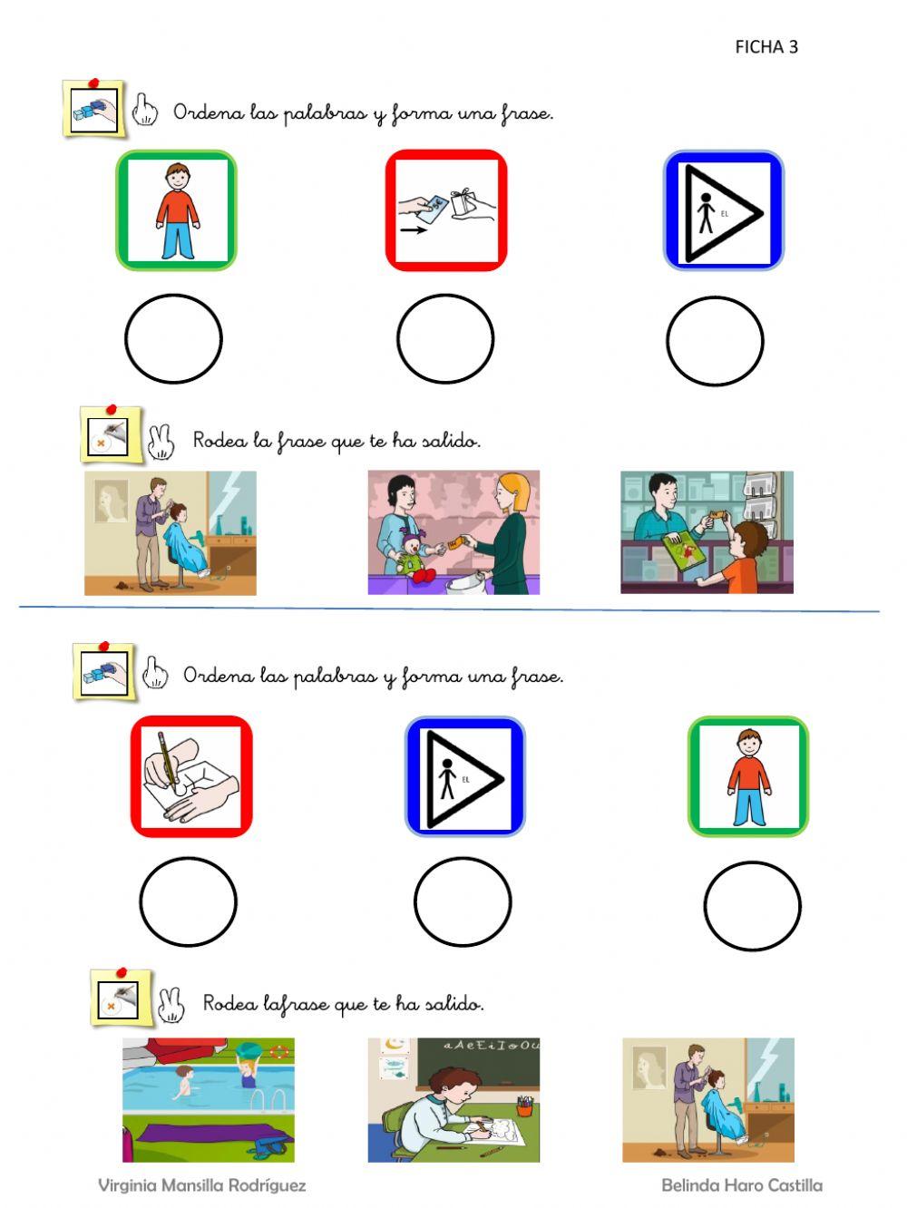 conciencia lexica ordenar 3 palabras