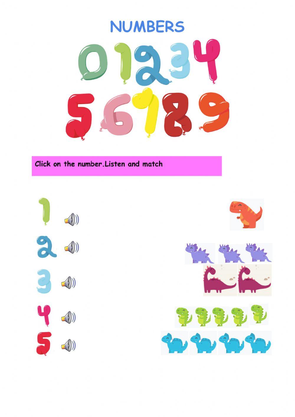 Numbers online exercise for Grade 1 | Live Worksheets