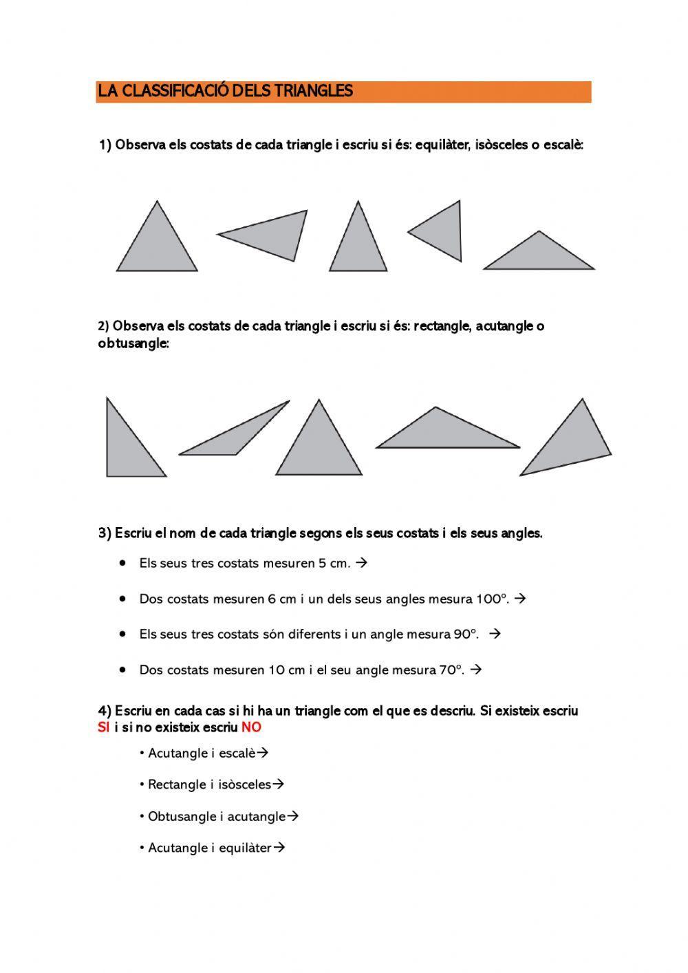 Classificació de triangles