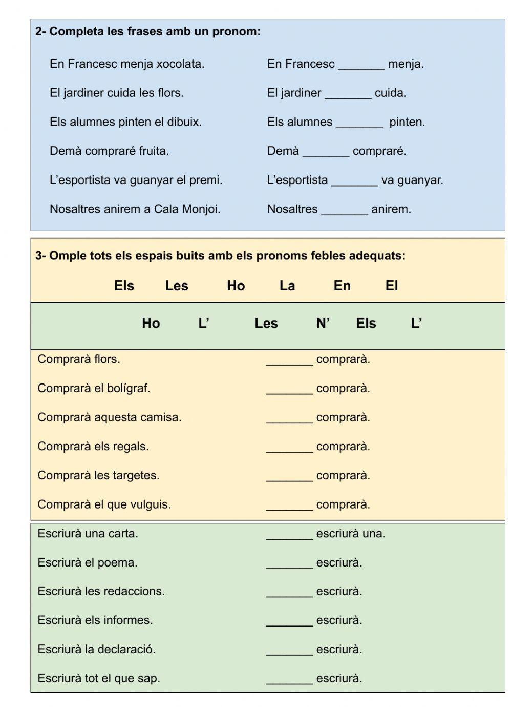 Pronoms personals febles