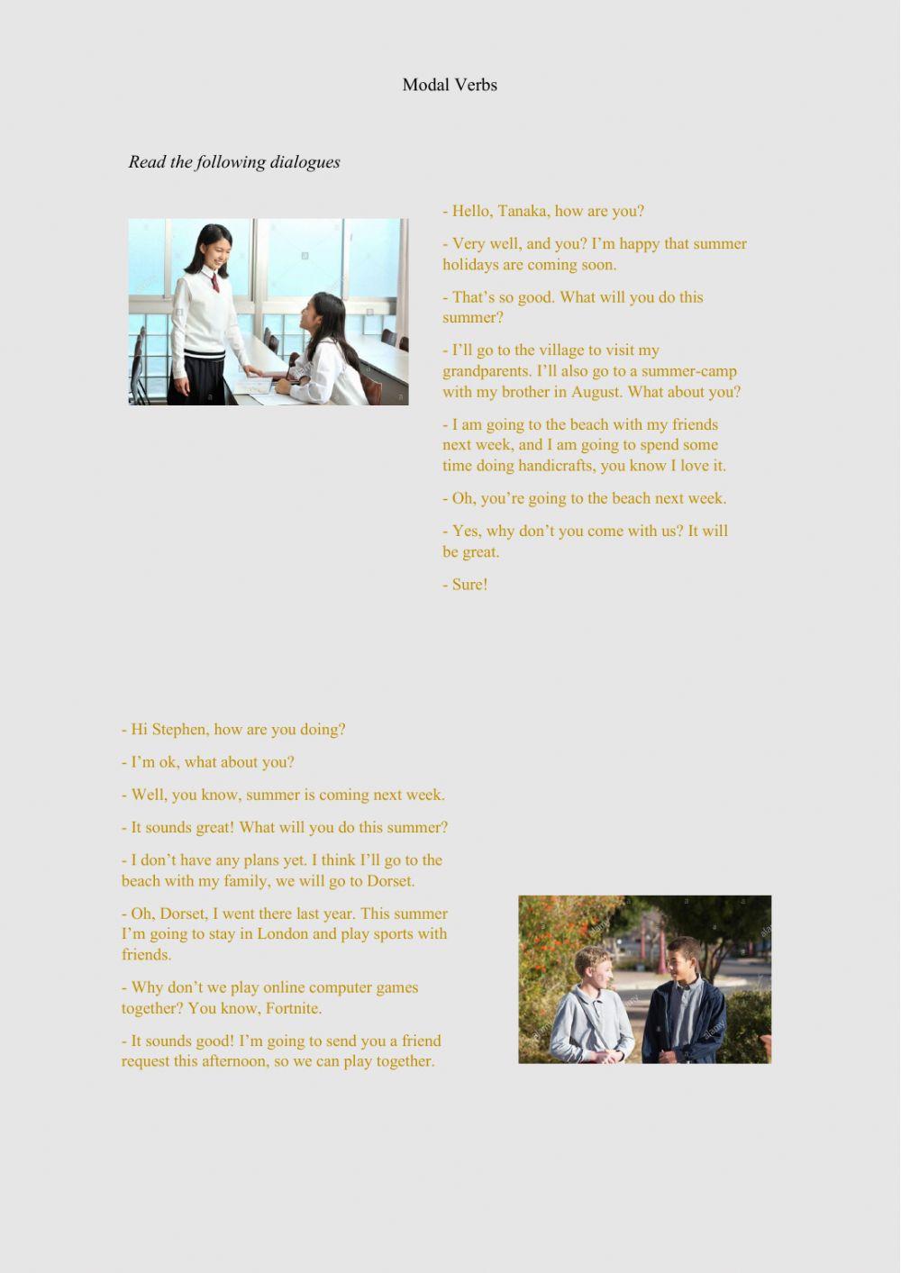 Modal verbs (will, be going to)