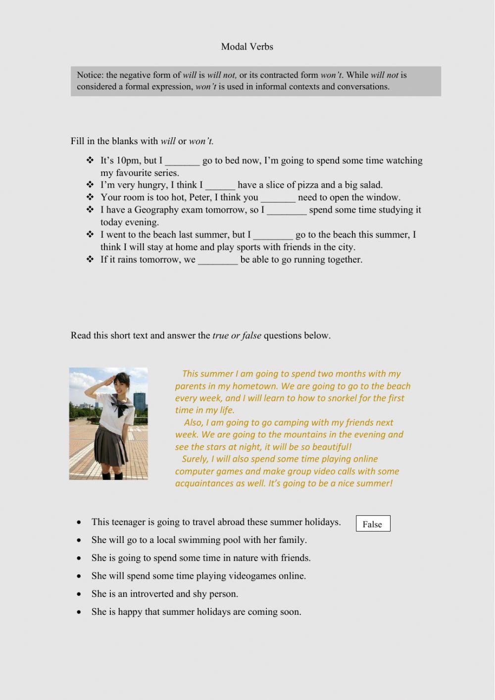 Modal verbs (will, be going to)