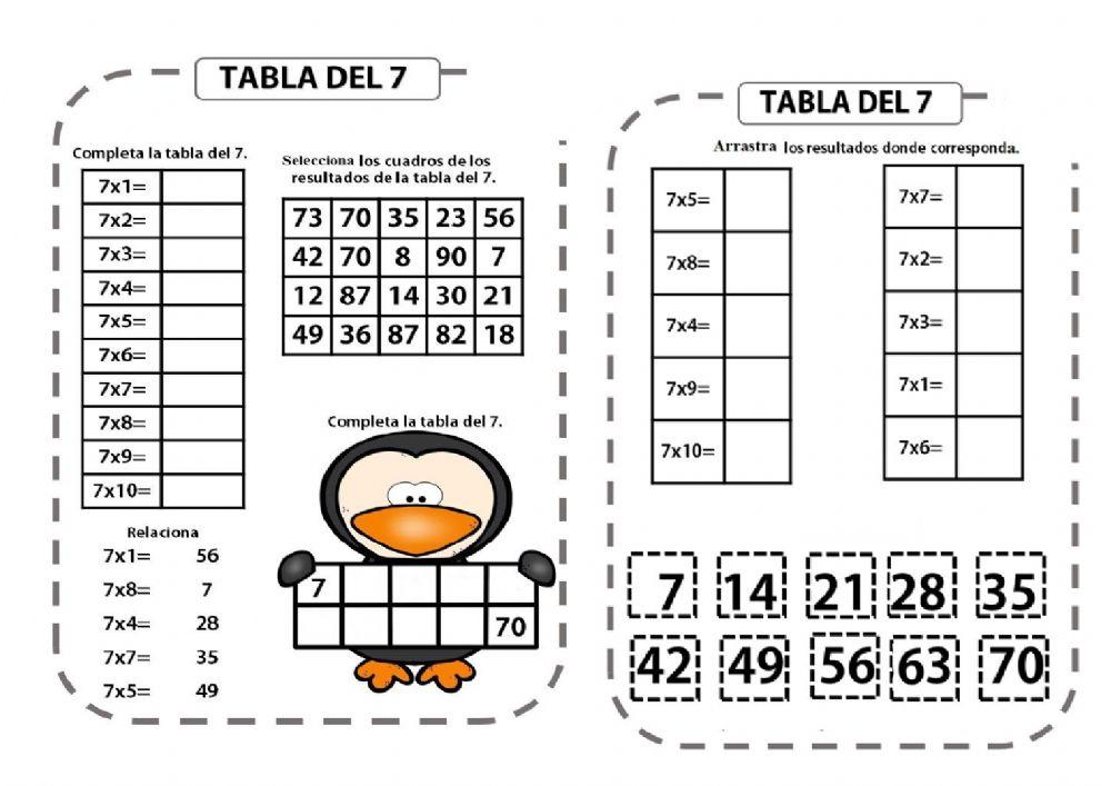 Tabla del 7