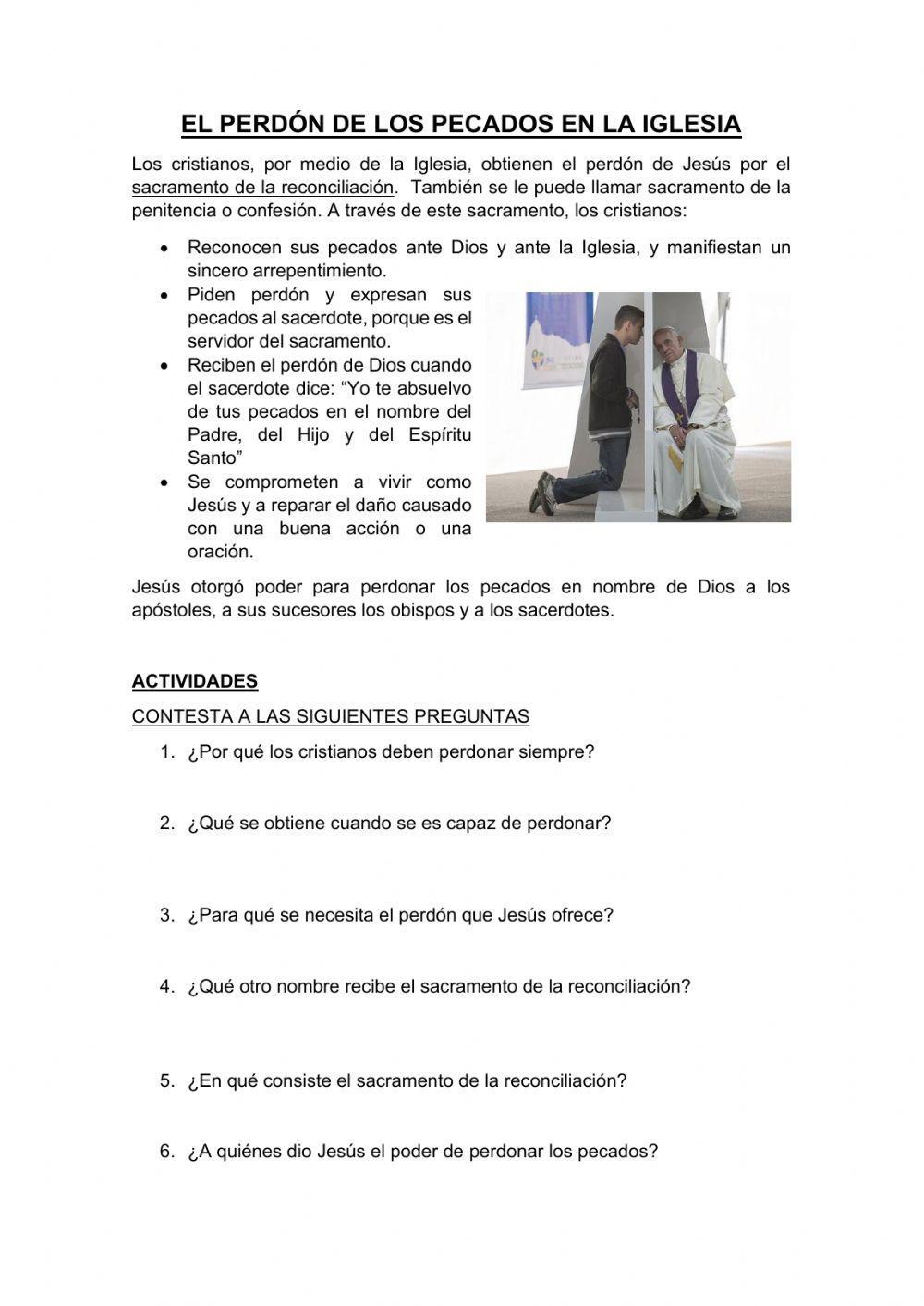 El perdón de los pecados en la iglesia