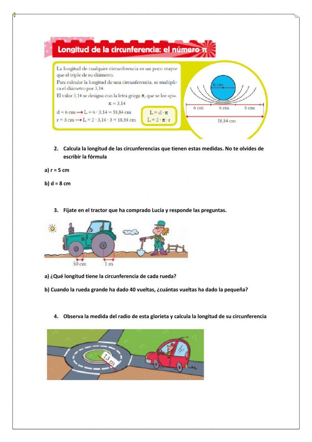 Circunferencia y longitude de la circunferencia