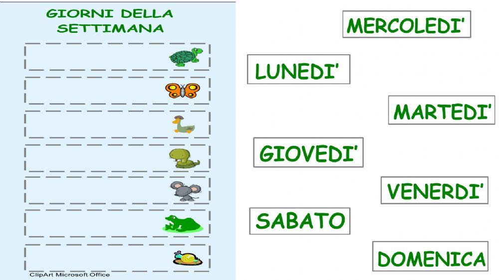 Settimana e mesi Settimana e mesi