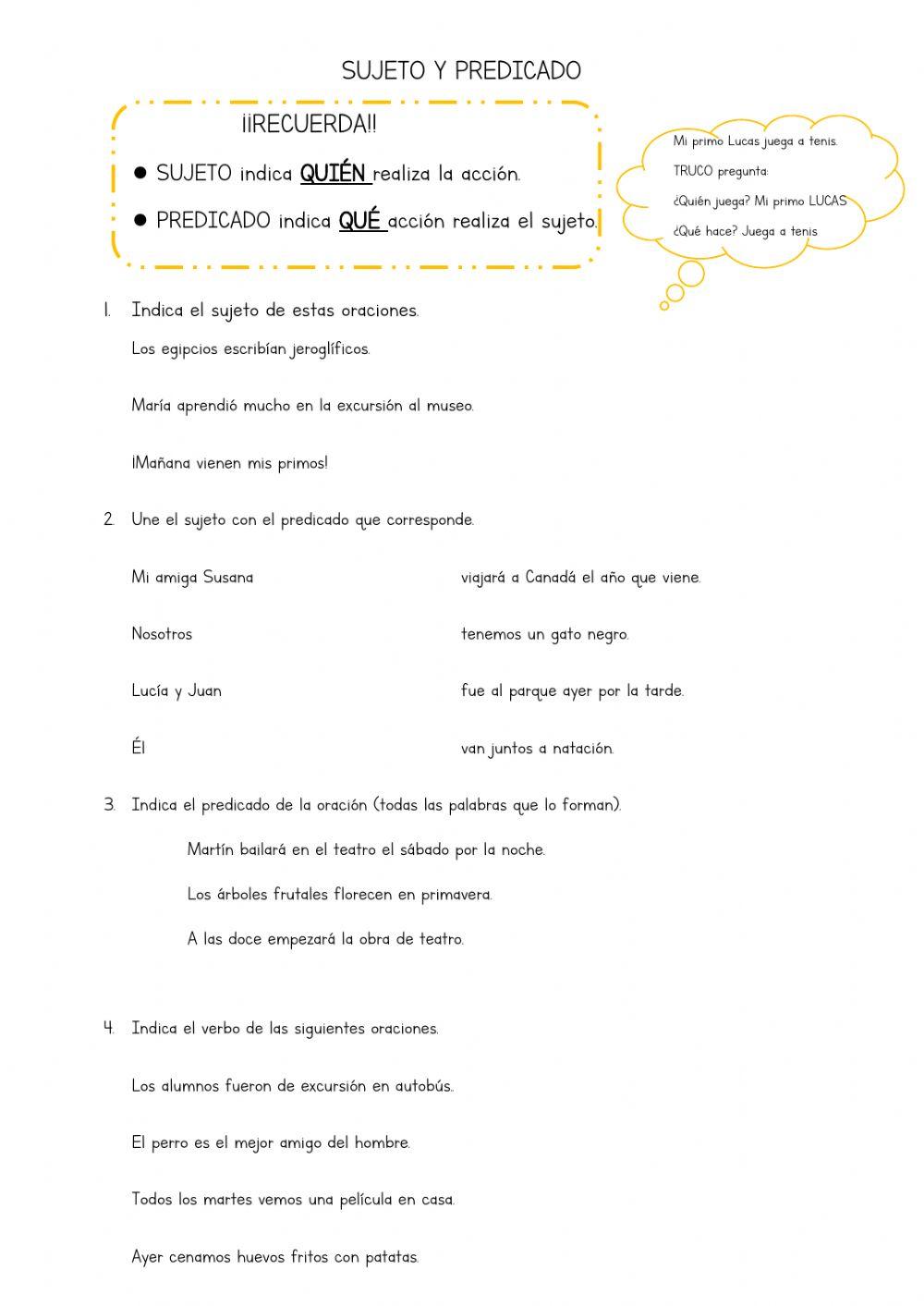 Sujeto y predicado