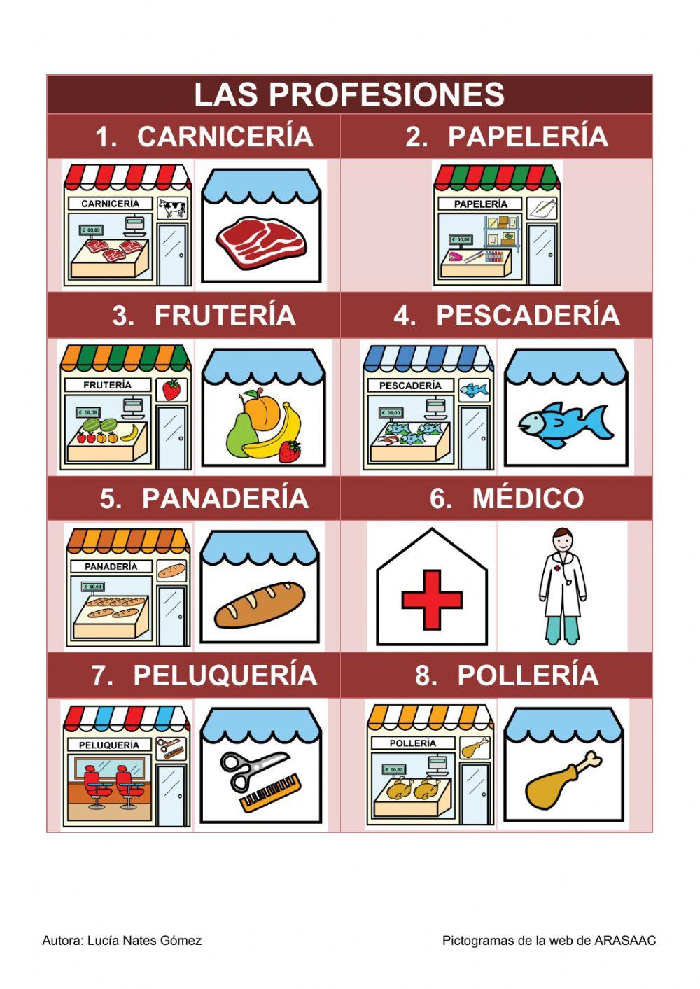 Crucigrama de las profesiones adaptado