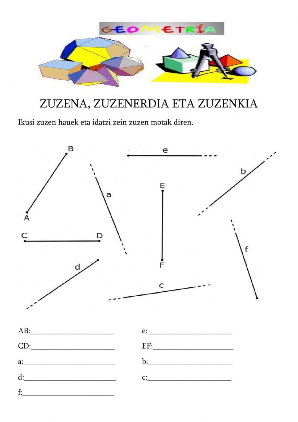 Zuzenak, zuzenerdiak eta zuzenkiak
