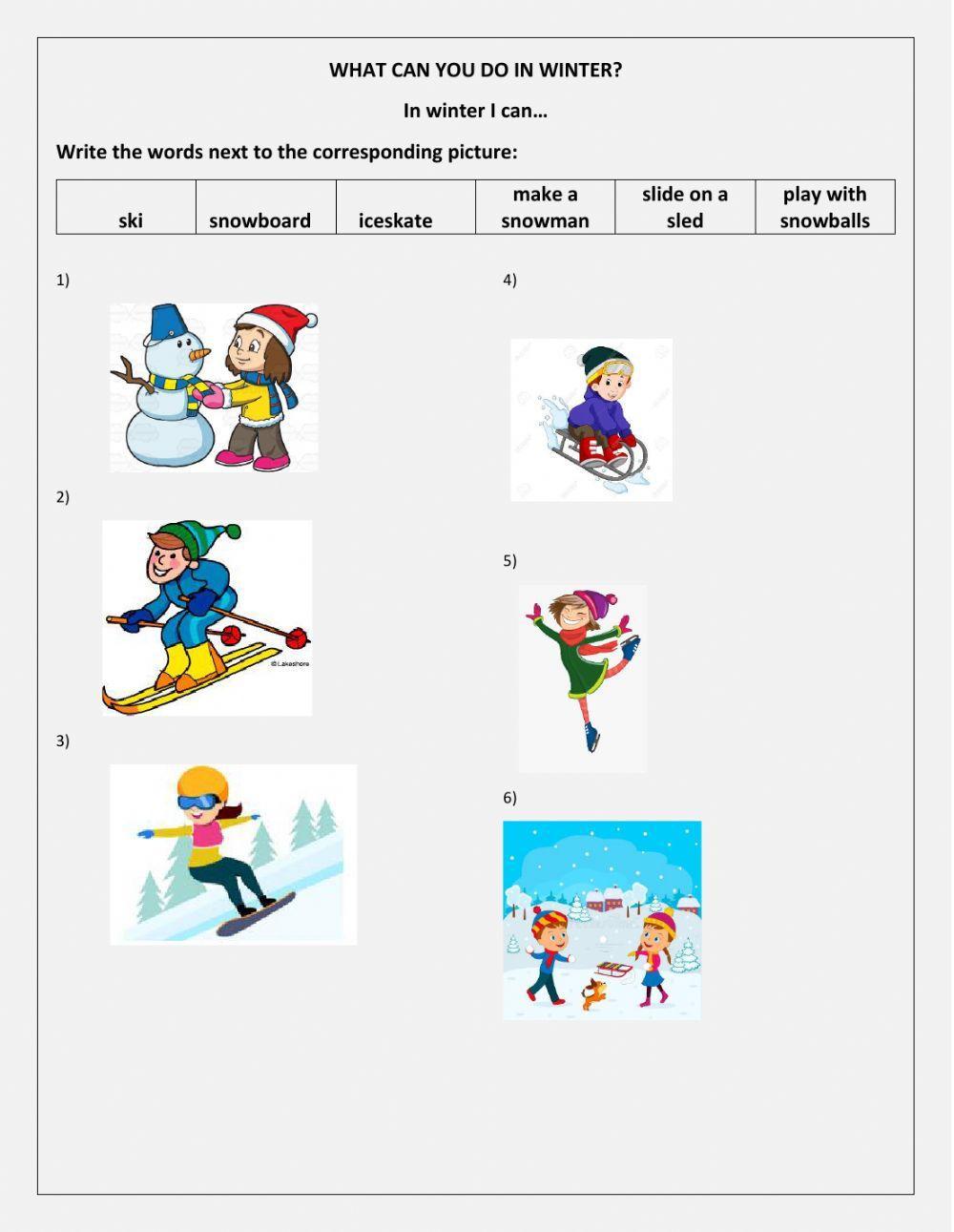 What can you do in winter?