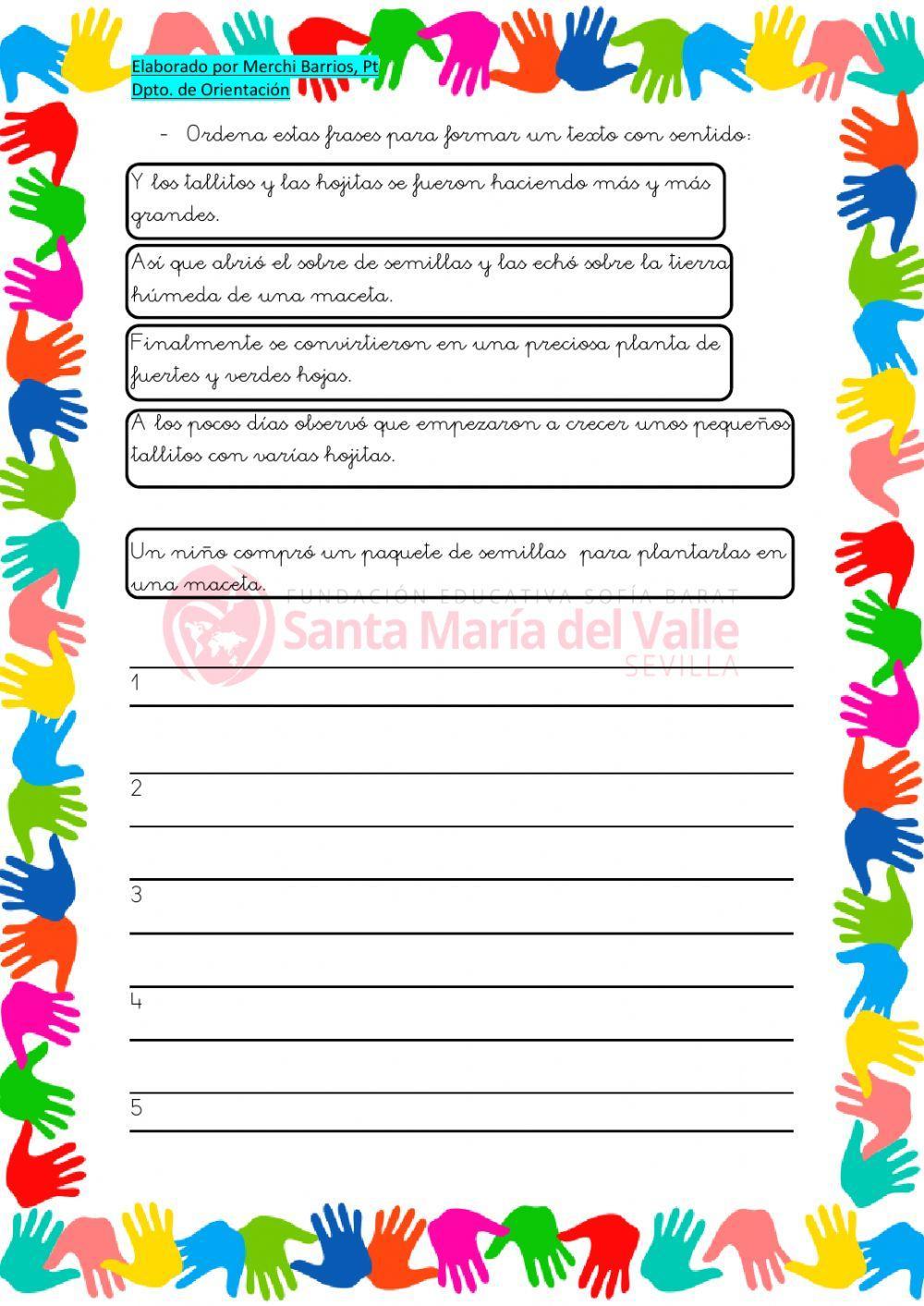 Formar un texto -plantas-