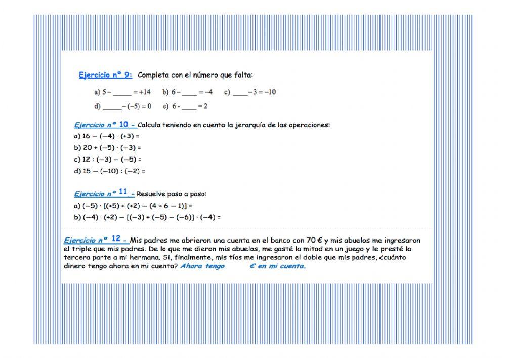 Repaso números enteros