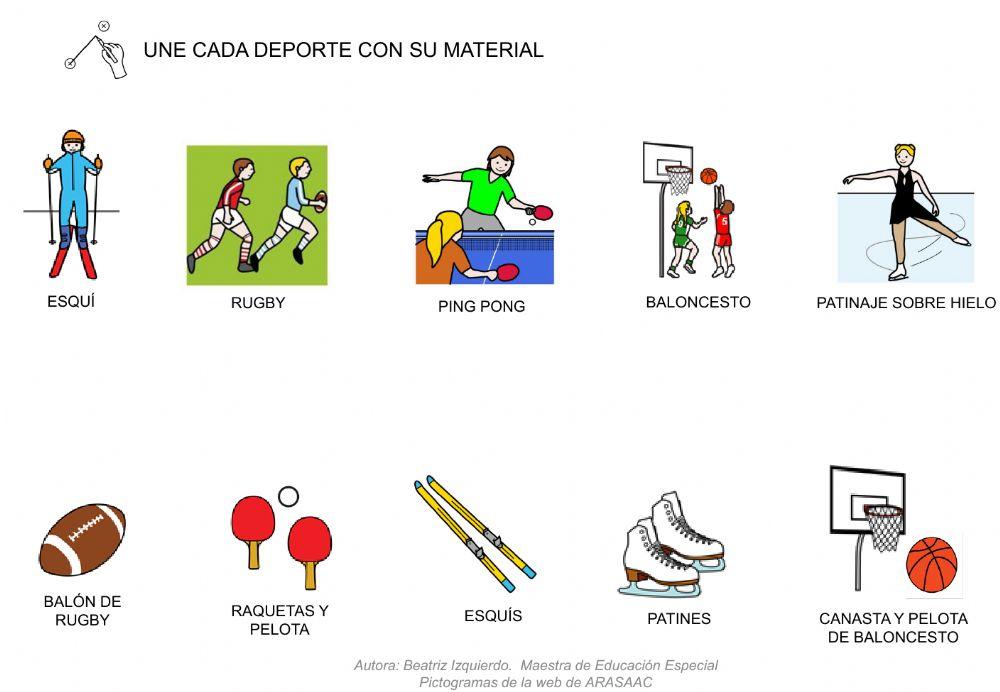 Los deportes y sus materiales