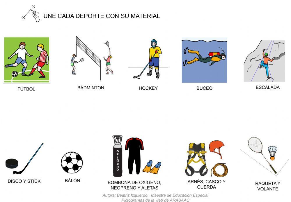 Los deportes y sus materiales