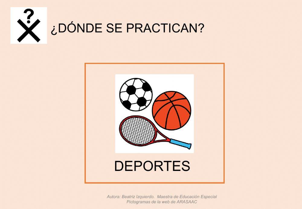 Los deportes, ¿dónde se practican?