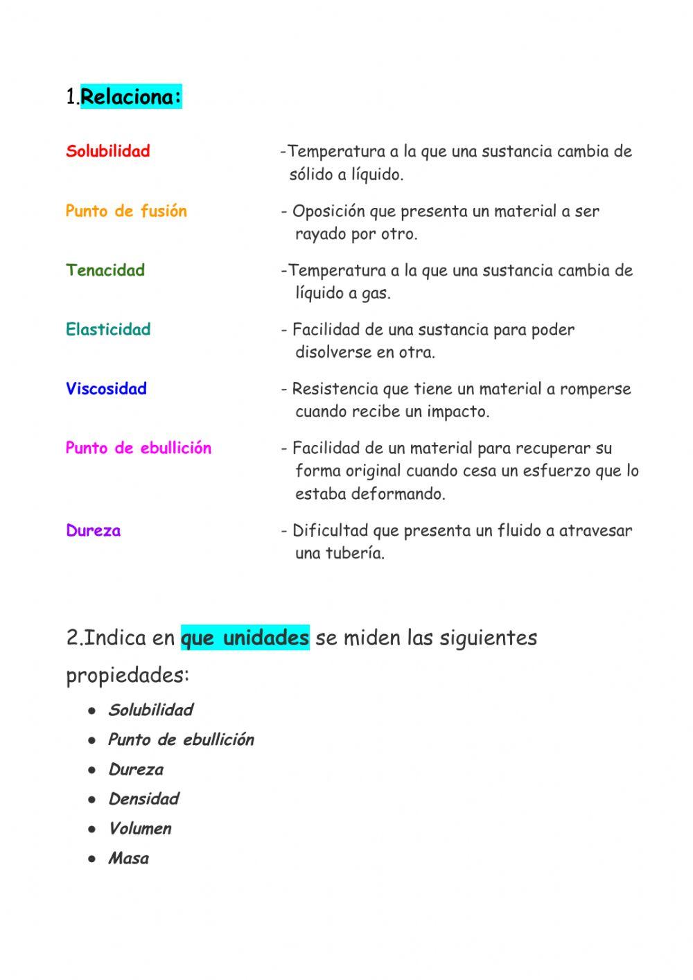 Propiedades de la materia y estados