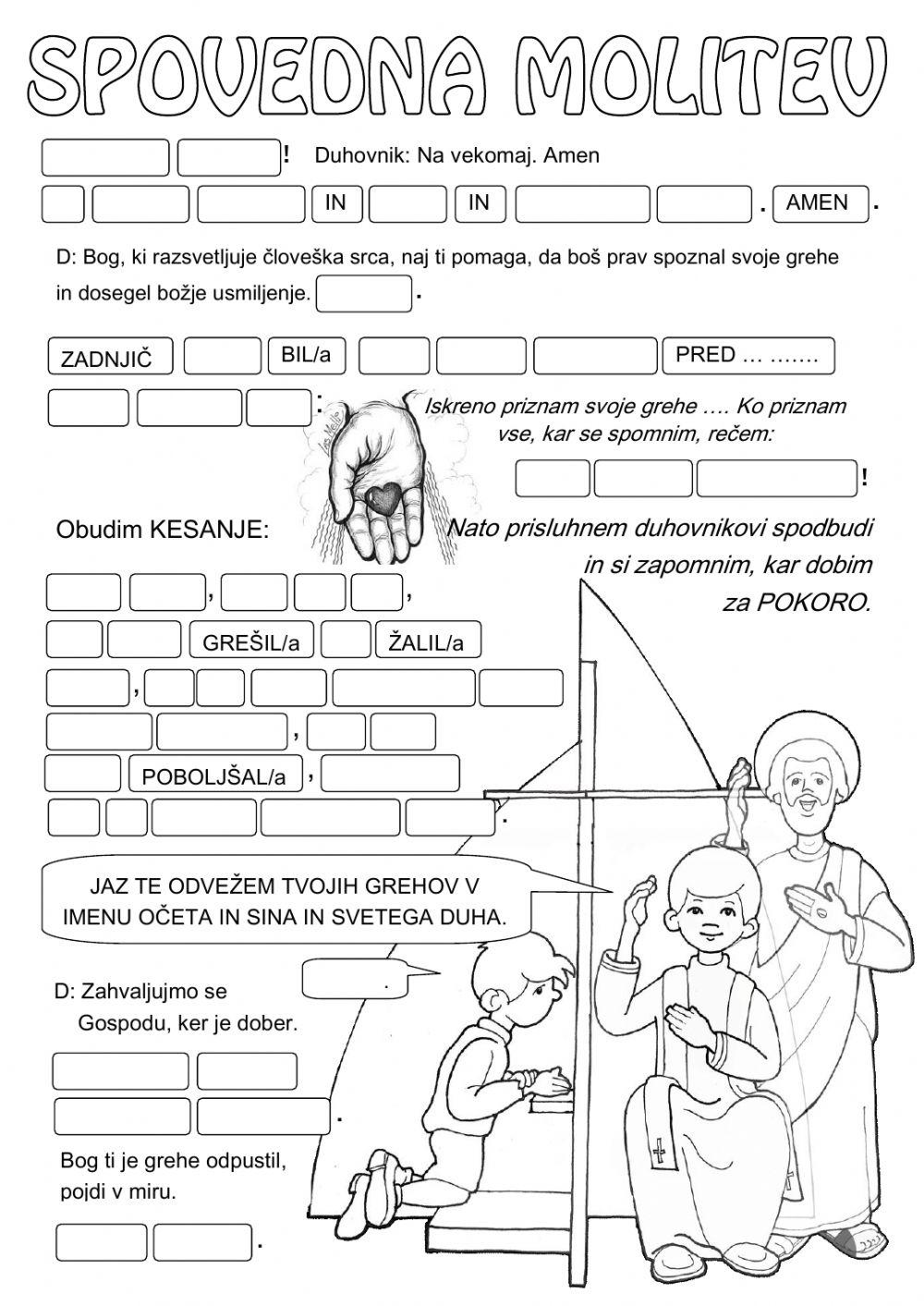 Spovedni obrazec Spovedni obrazec