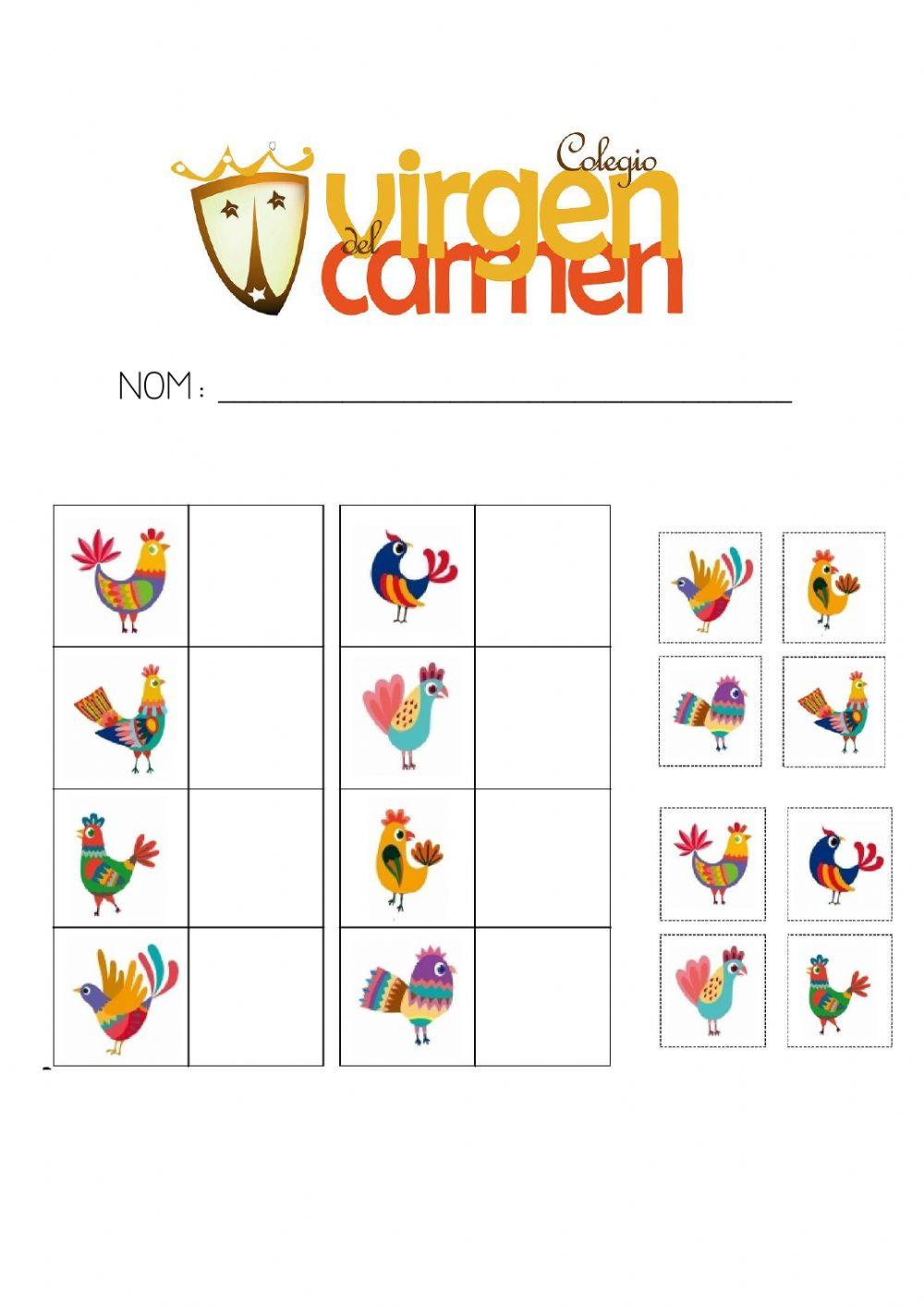 Unir los gallos iguales