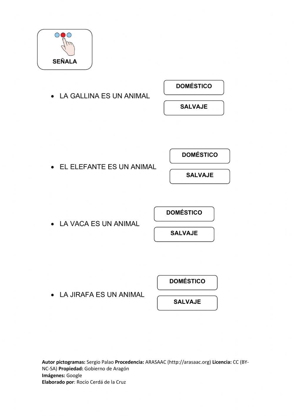 Animales domésticos y salvajes