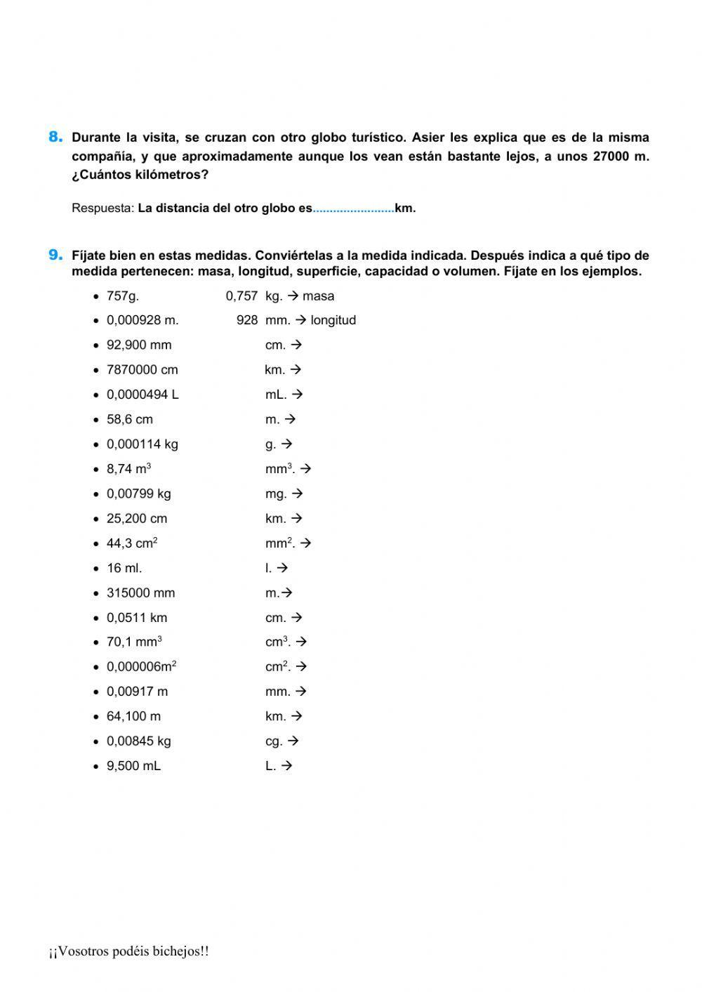 Conversión de unidades