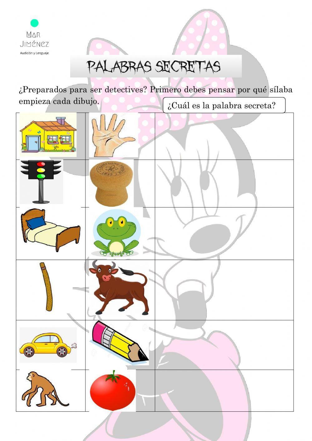 Encuentra palabra secreta (2 sílabas)