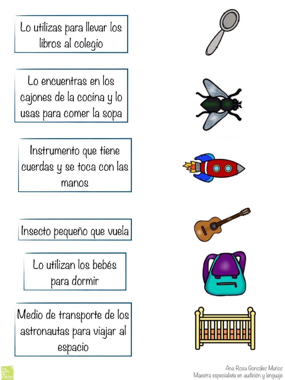 Relaciona la descripción con el elemento correspondiente