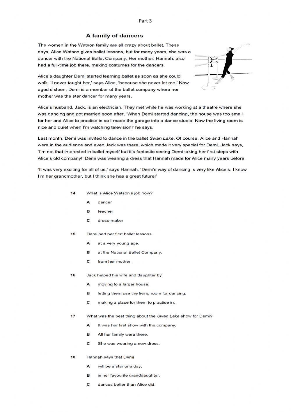 Reading AND Listening Practice