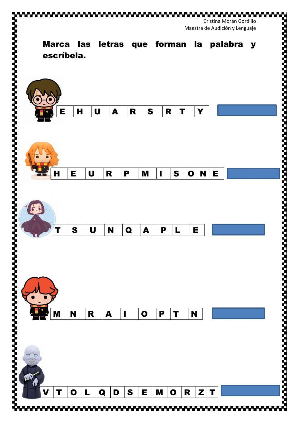 Conciencia fonémica Harry Potter