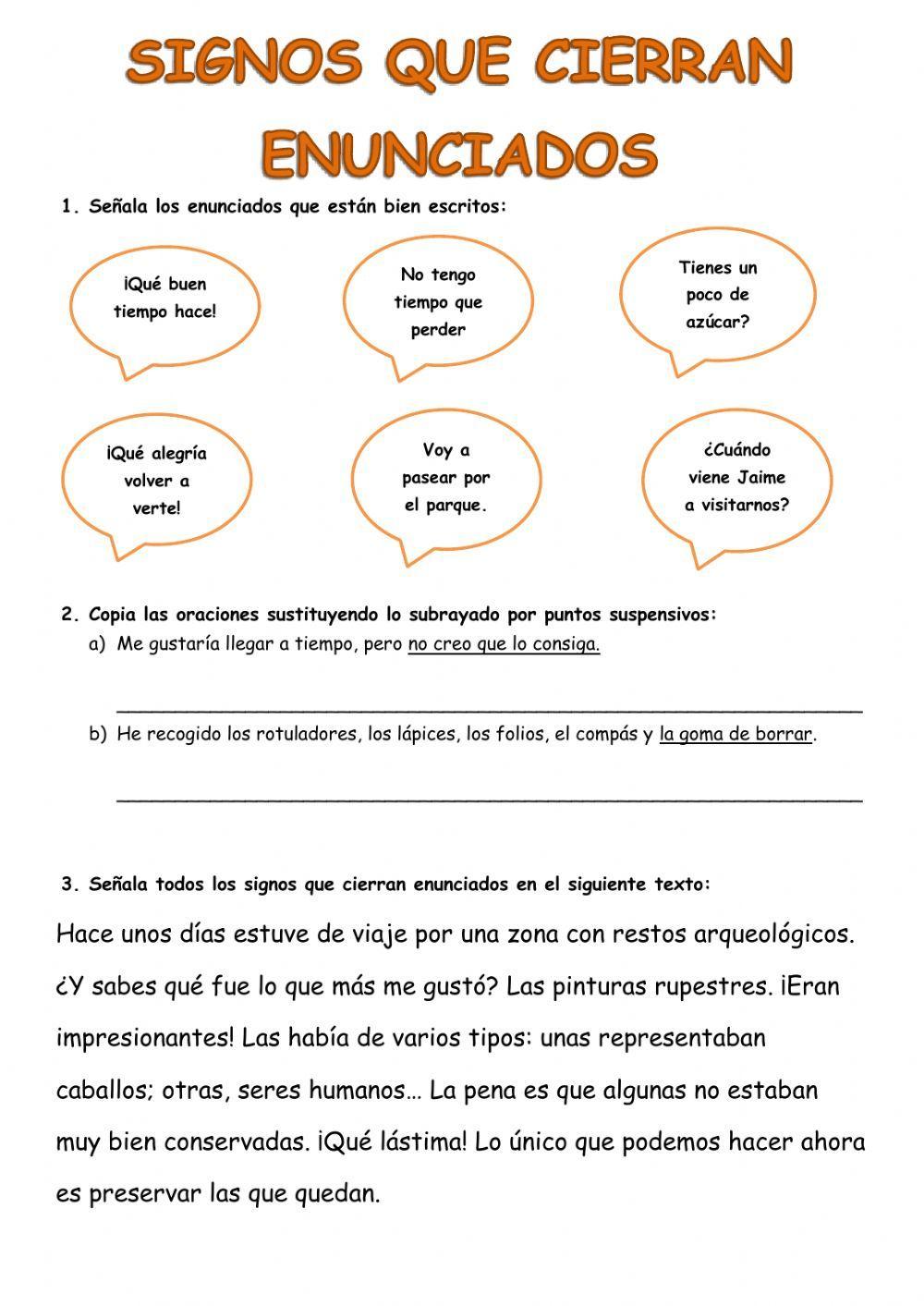 Signos que encierran enunciados. Signos que encierran enunciados.
