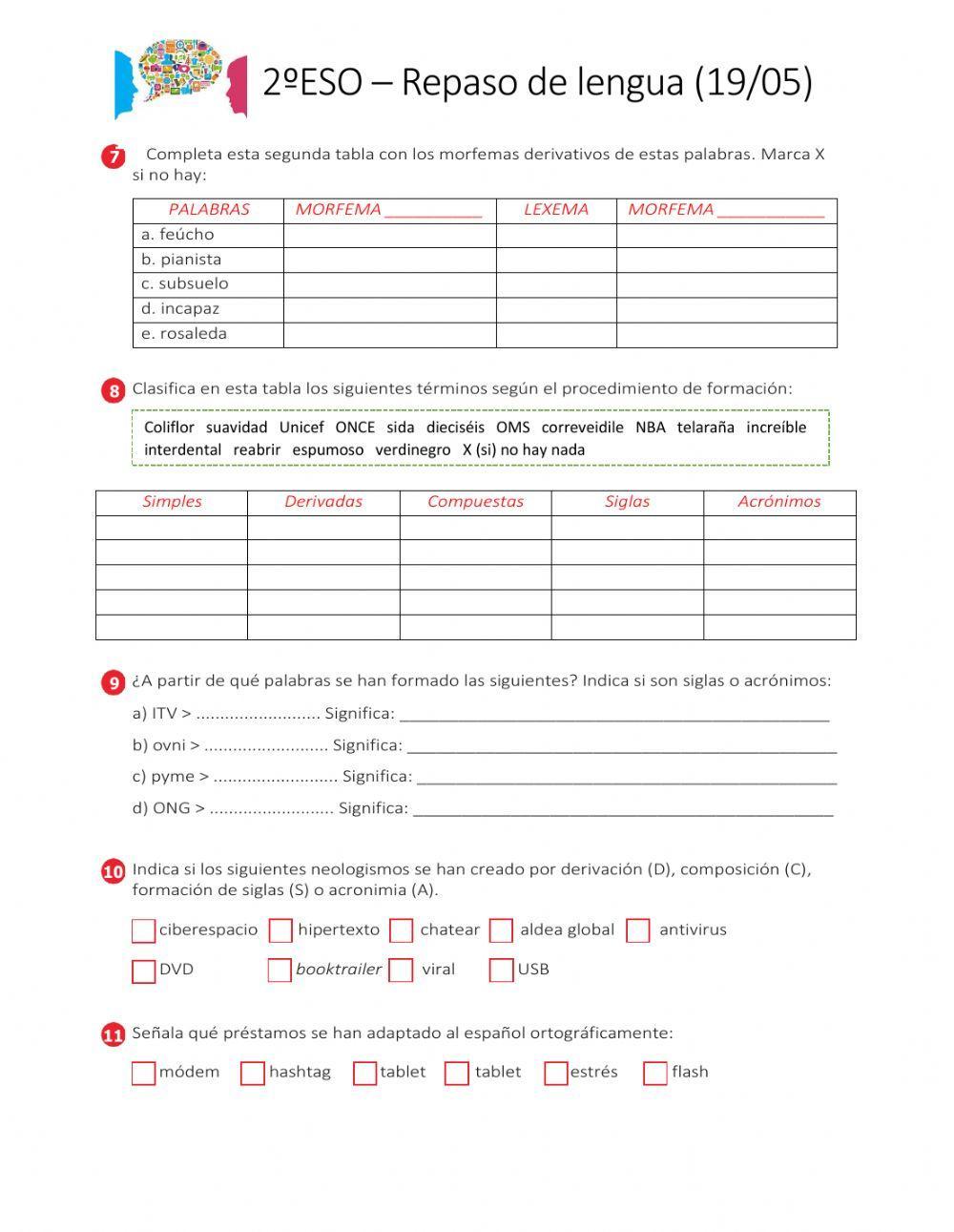 Formación de palabras