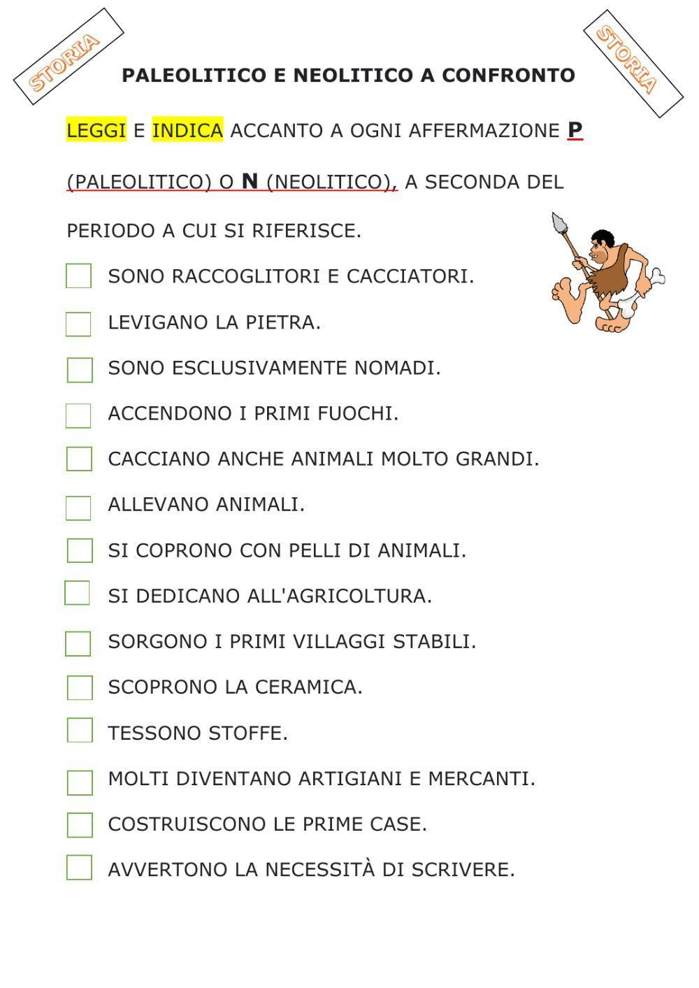 Paleolitico e Neolitico a confronto