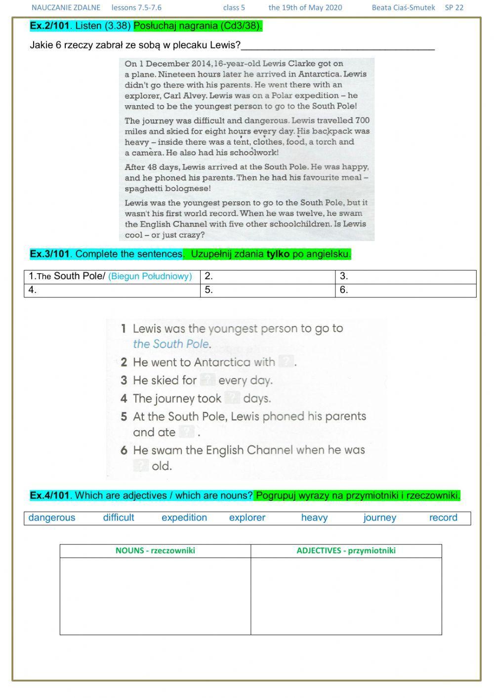 Klasa 5 lekcja 7.5-7.6