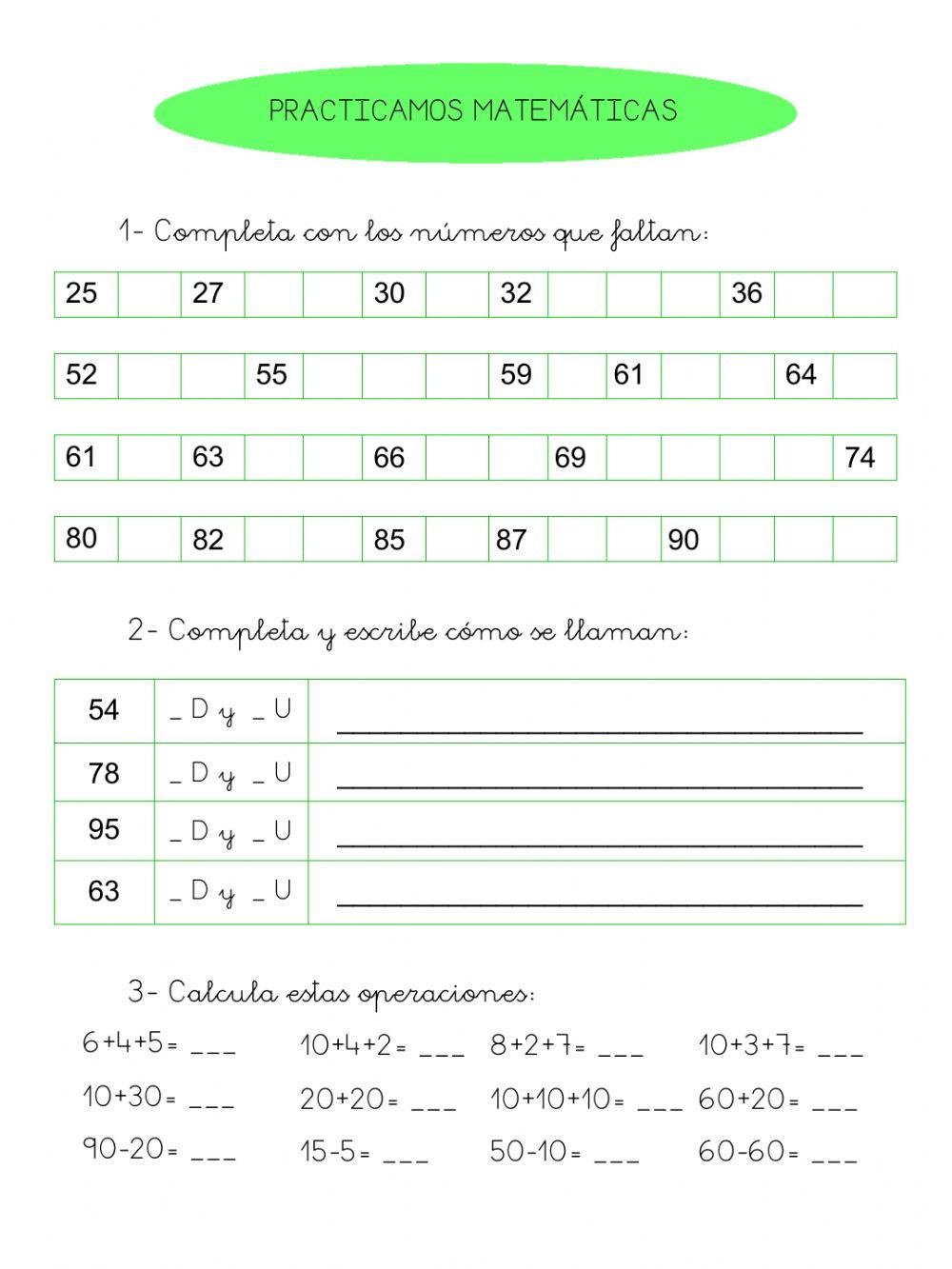 Practicamos matemáticas