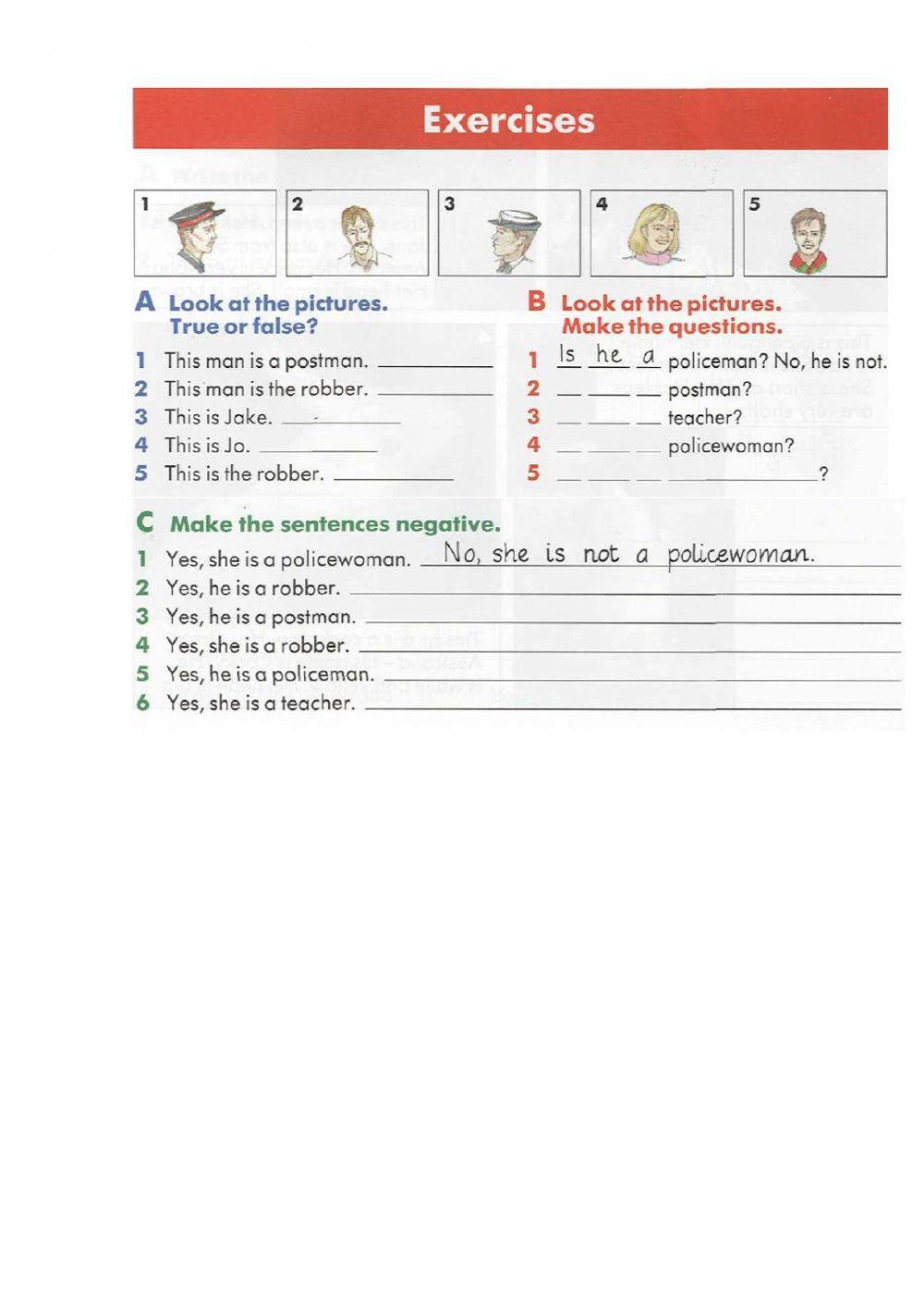 Text: Is he a postman? (p.15)