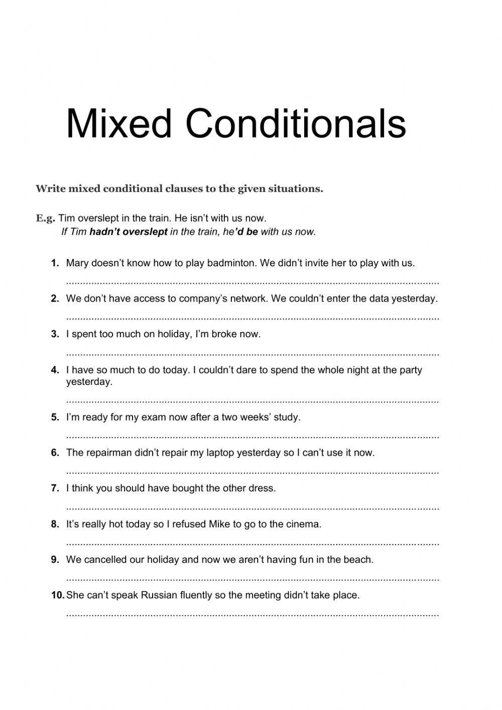 Mixed conditionals