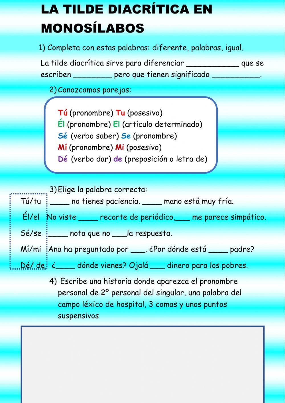 La tilde diacrítica en monosílabos