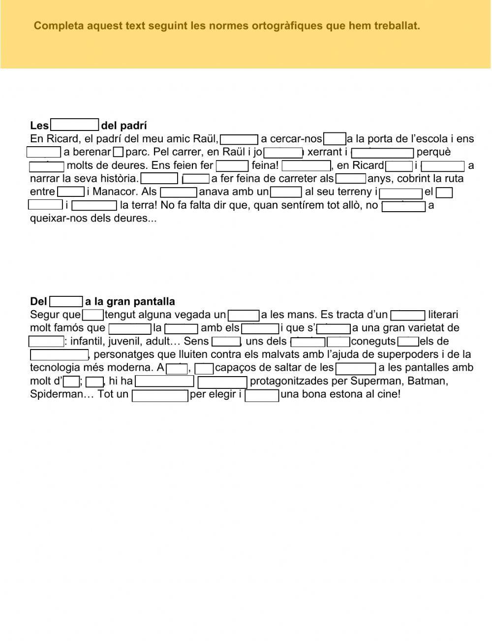 Fitxa ortografia catalana